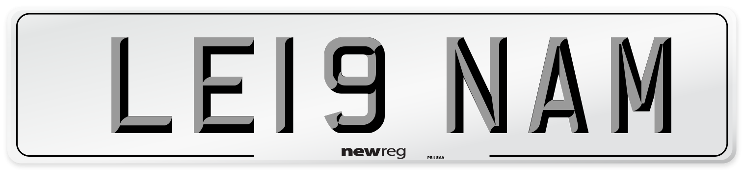 LE19 NAM Number Plate from New Reg